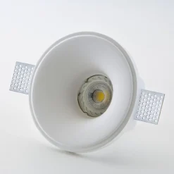 Faretti Da Incasso-IsyLuce Faretto in gesso da incasso a soffitto rotondo