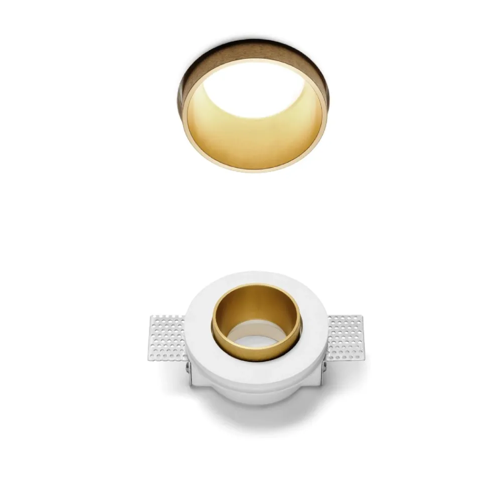 Faretti Da Incasso-Sforzin Illuminazione Faretto in gesso da incasso tondo oro sforzin thessaly