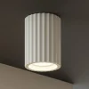 Faretti Da Soffitto-IsyLuce Faretto in gesso da soffitto cilindro rigato gypsos