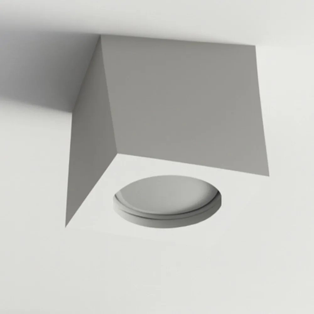 Faretti Da Incasso-Selezionato da Mazzolaluce Faretto in gesso quadrato da incasso a soffitto sporgente