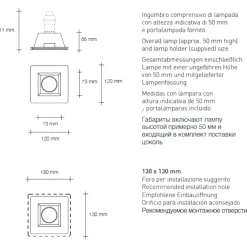 Faretti Da Incasso-Sforzin Illuminazione Faretto in gesso quadrato da incasso a scomparsa attica sforzin