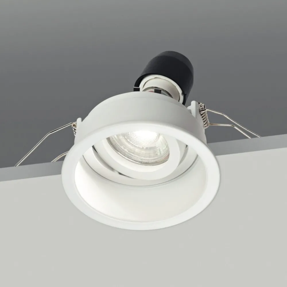 Faretti Da Incasso-IsyLuce Faretto da incasso bianco rotondo orientabile