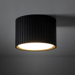Faretti Da Soffitto-Selezionato da Mazzolaluce Faretto lampada da soffitto cilindro nero rigato gx53