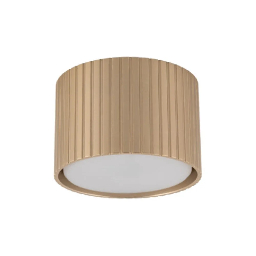 Faretti Da Soffitto-Selezionato da Mazzolaluce Faretto lampada da soffitto cilindro rigato champagne