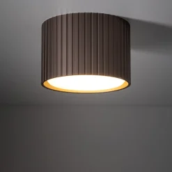 Faretti Da Soffitto-Selezionato da Mazzolaluce Faretto lampada da soffitto marrone cilindro rigato