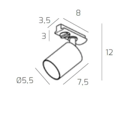 Illuminazione A Binario-Selezionato da Mazzolaluce Faretto led bianco per binario monofase gu10