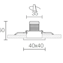 Faretti Da Incasso-Gea Luce Faretto led da incasso 3w 3000k quadrato bianco