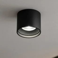 Faretti Da Soffitto-IsyLuce Faretto led da soffitto cilindro nero 20w 3000k focus