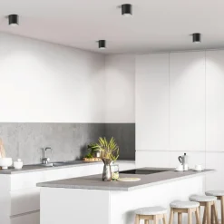 Faretti Da Soffitto-IsyLuce Faretto led da soffitto cilindro nero 20w 3000k focus