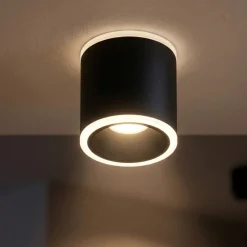 Faretti Da Soffitto-Fabas Luce Faretto led da soffitto nero cilindro 13w 3000k paca