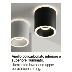 Faretti Da Soffitto-Fabas Luce Faretto led da soffitto nero cilindro 13w 3000k paca