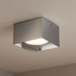 Faretti Da Soffitto-Ideal Lux Faretto led spike pl1 square cromo quadrato gx53 3000k