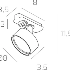 Illuminazione A Binario-Selezionato da Mazzolaluce Faretto led per binario monofase orientabile bianco gx53