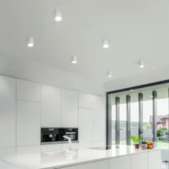 Faretti Da Soffitto-IsyLuce Faretto led 15w 3000k da soffitto cilindro bianco