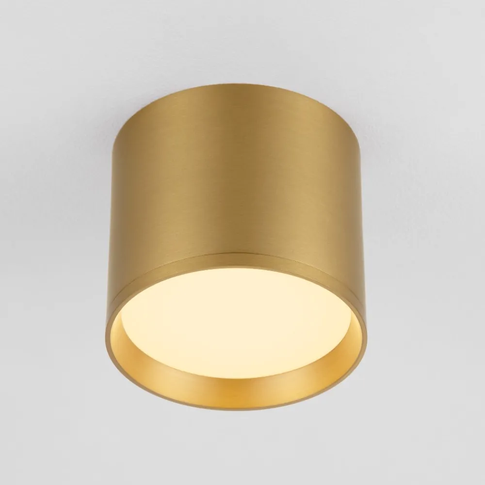 Faretti Da Soffitto-Selezionato da Mazzolaluce Faretto led 10w 3000k da soffitto cilindro oro