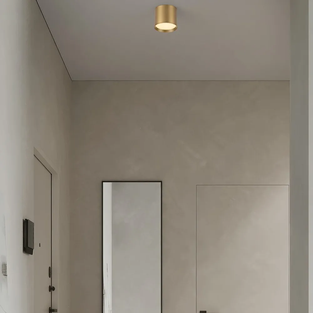 Faretti Da Soffitto-Selezionato da Mazzolaluce Faretto led 10w 3000k da soffitto cilindro oro