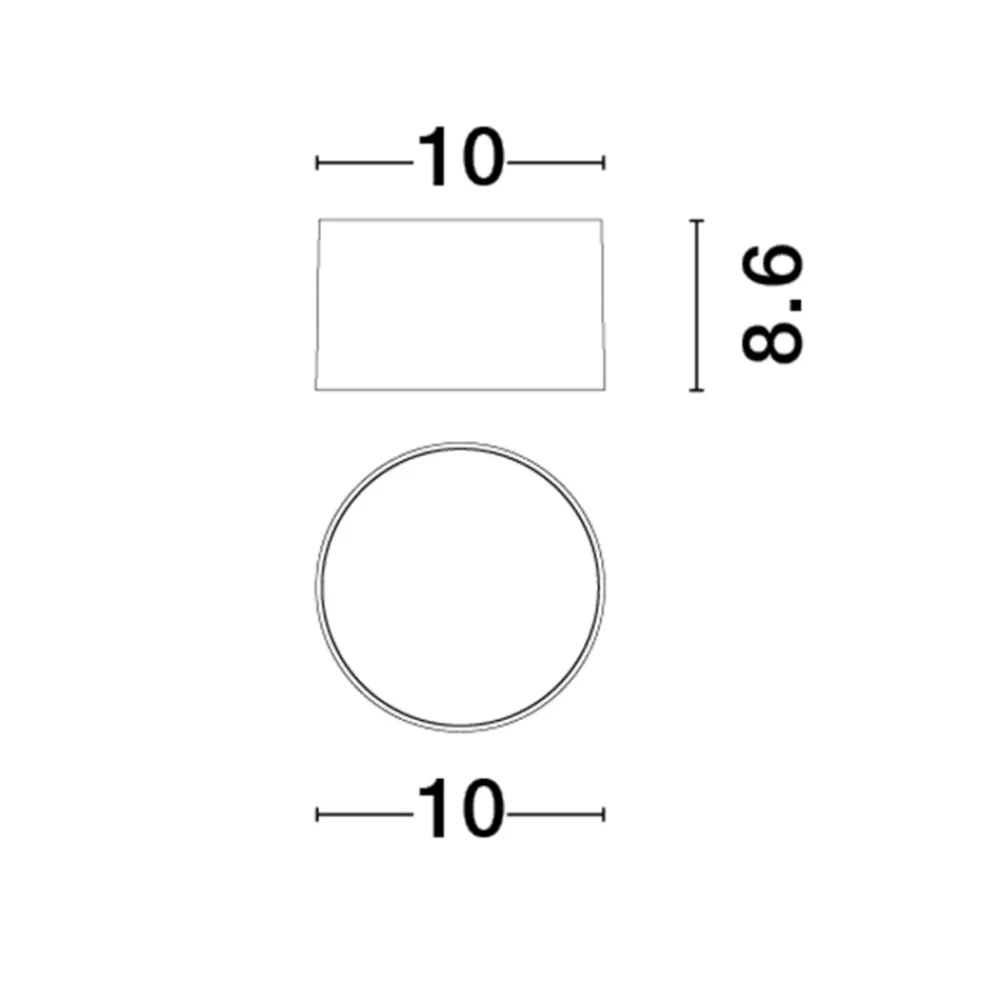 Faretti Da Soffitto-Selezionato da Mazzolaluce Faretto led 10w 3000k da soffitto cilindro oro
