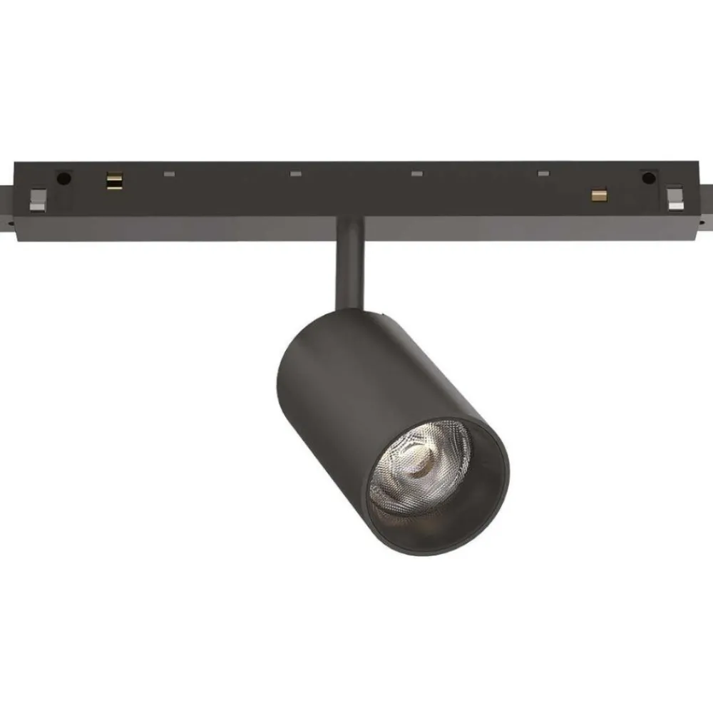 Illuminazione A Binario-Ideal Lux Faretto led 8w 3000k dimmerabile orientabile nero per binario monofase 48v