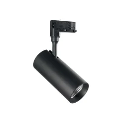 Illuminazione A Binario-Ideal Lux Faretto led 8w 3000k dimmerabile orientabile nero per binario monofase 48v
