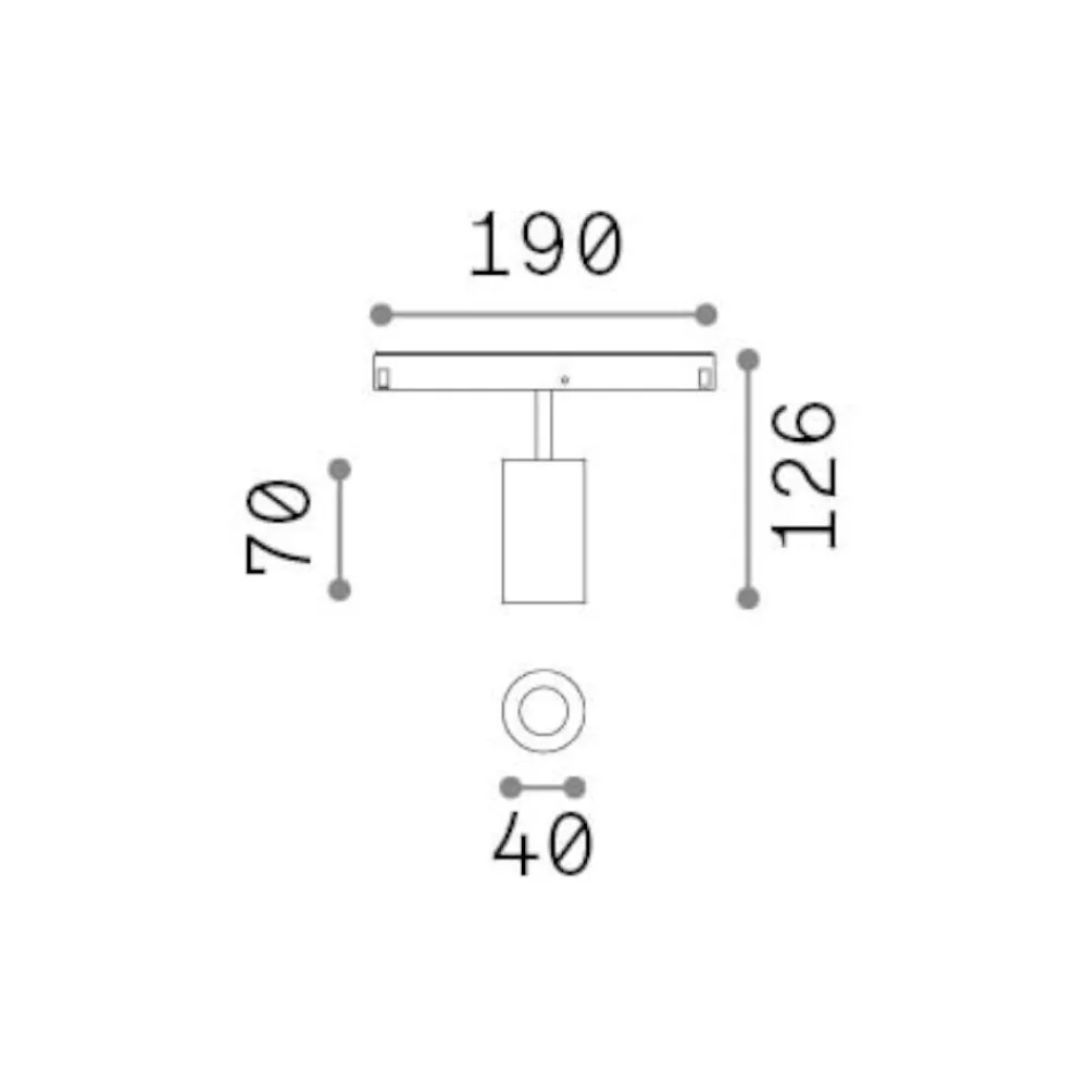 Illuminazione A Binario-Ideal Lux Faretto led 8w 3000k dimmerabile orientabile nero per binario monofase 48v