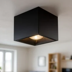 Faretti Da Soffitto-Maytoni Faretto led 12w 4000k focus cubo nero da soffitto