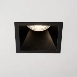 Faretti Da Incasso-Selezionato da Mazzolaluce Faretto led 7w 3000k quadrato nero da incasso a soffitto