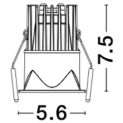 Faretti Da Incasso-Selezionato da Mazzolaluce Faretto led 7w 3000k quadrato nero da incasso a soffitto