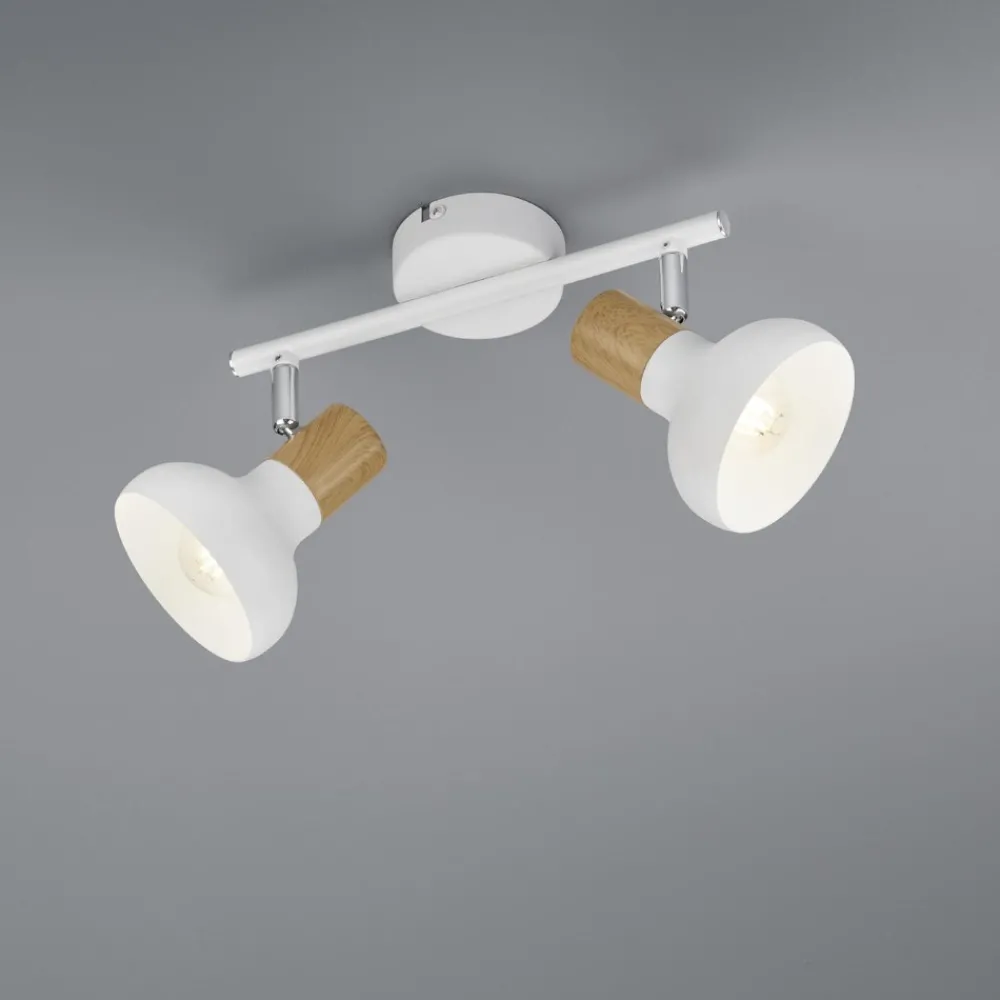 Plafoniere Moderne-Selezionato da Mazzolaluce Faretto 2 luci orientabili bianco marrone