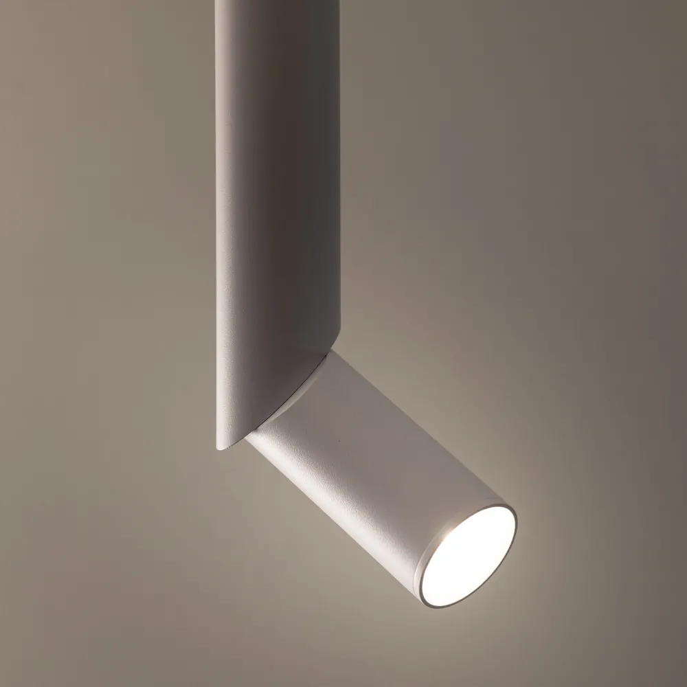 Faretti Da Soffitto-Selezionato da Mazzolaluce Faretto lungo cilindro da soffitto orientabile bianco