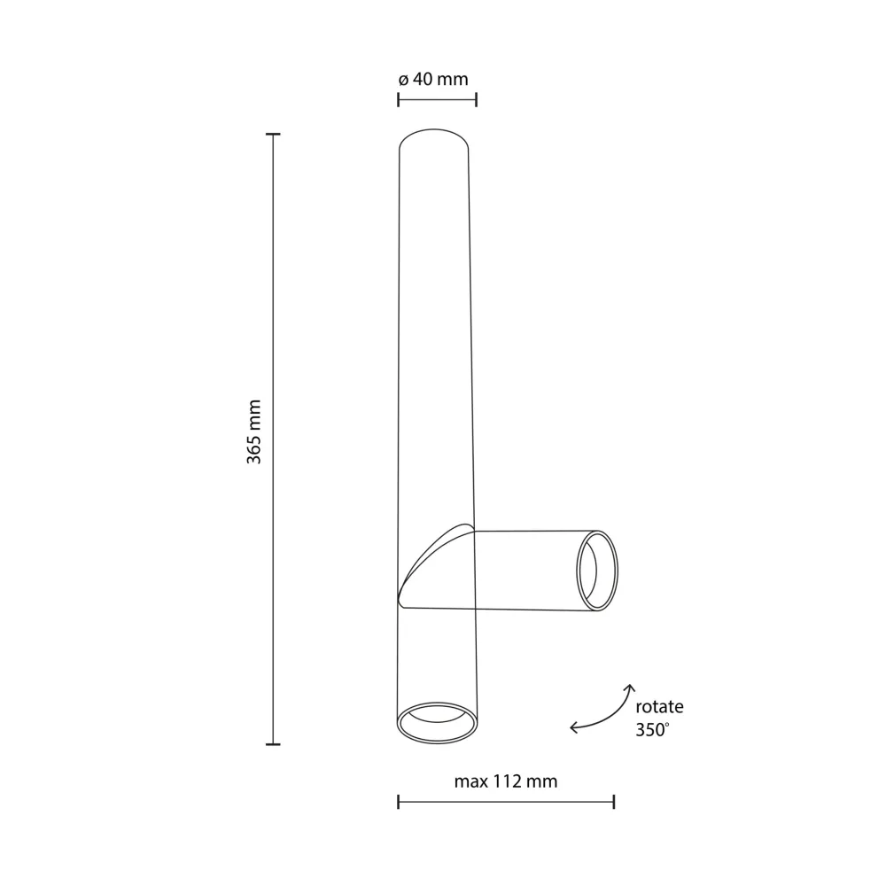Faretti Da Soffitto-Selezionato da Mazzolaluce Faretto lungo cilindro da soffitto orientabile bianco