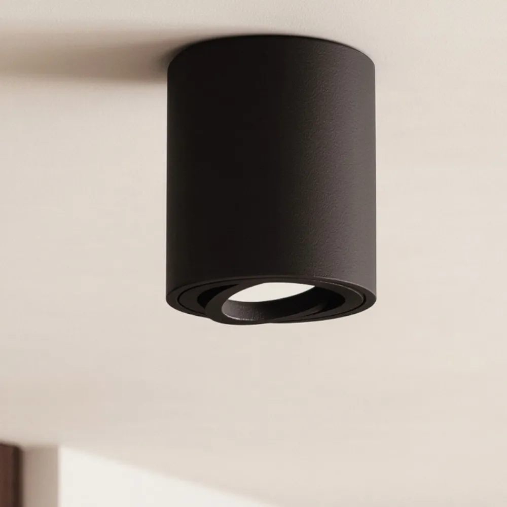 Faretti Da Soffitto-Gea Luce Faretto nero cilindro da soffitto orientabile