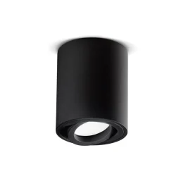 Faretti Da Soffitto-Gea Luce Faretto nero cilindro da soffitto orientabile