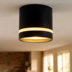 Faretti Da Soffitto-Selezionato da Mazzolaluce Faretto nero cilindro gx53 da soffitto