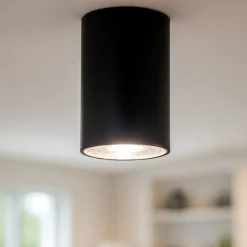 Faretti Da Soffitto-Selezionato da Mazzolaluce Faretto nero cilindro per interni da soffitto
