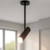 Faretti Da Soffitto-Selezionato da Mazzolaluce Faretto nero con asta da soffitto a sospensione orientabile