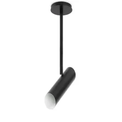 Faretti Da Soffitto-Selezionato da Mazzolaluce Faretto nero con asta da soffitto a sospensione orientabile