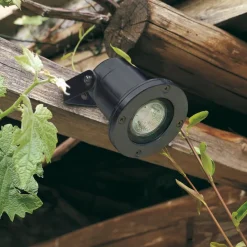 Faretti Da Esterno-Selezionato da Mazzolaluce Faretto nero da esterno giardino orientabile gu10 ip55