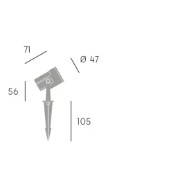 Faretti Da Esterno-Selezionato da Mazzolaluce Faretto nero da giardino con picchetto led 7w 3000k ip65