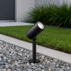 Faretti Da Esterno-Selezionato da Mazzolaluce Faretto nero da giardino con picchetto 5w 4000k ip65