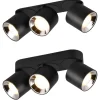 Faretti Da Incasso-Selezionato da Mazzolaluce Faretto nero da incasso soffitto o plafone 3 luci orientabili