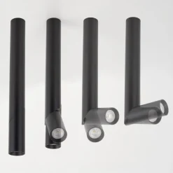 Faretti Da Soffitto-Selezionato da Mazzolaluce Faretto nero lungo cilindro orientabile da soffitto gu10