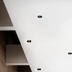 Faretti Da Incasso-Selezionato da Mazzolaluce Faretto nero tondo da incasso a soffitto per cartongesso