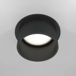 Faretti Da Incasso-Maytoni Faretto nero tondo sporgente da incasso a soffitto reif