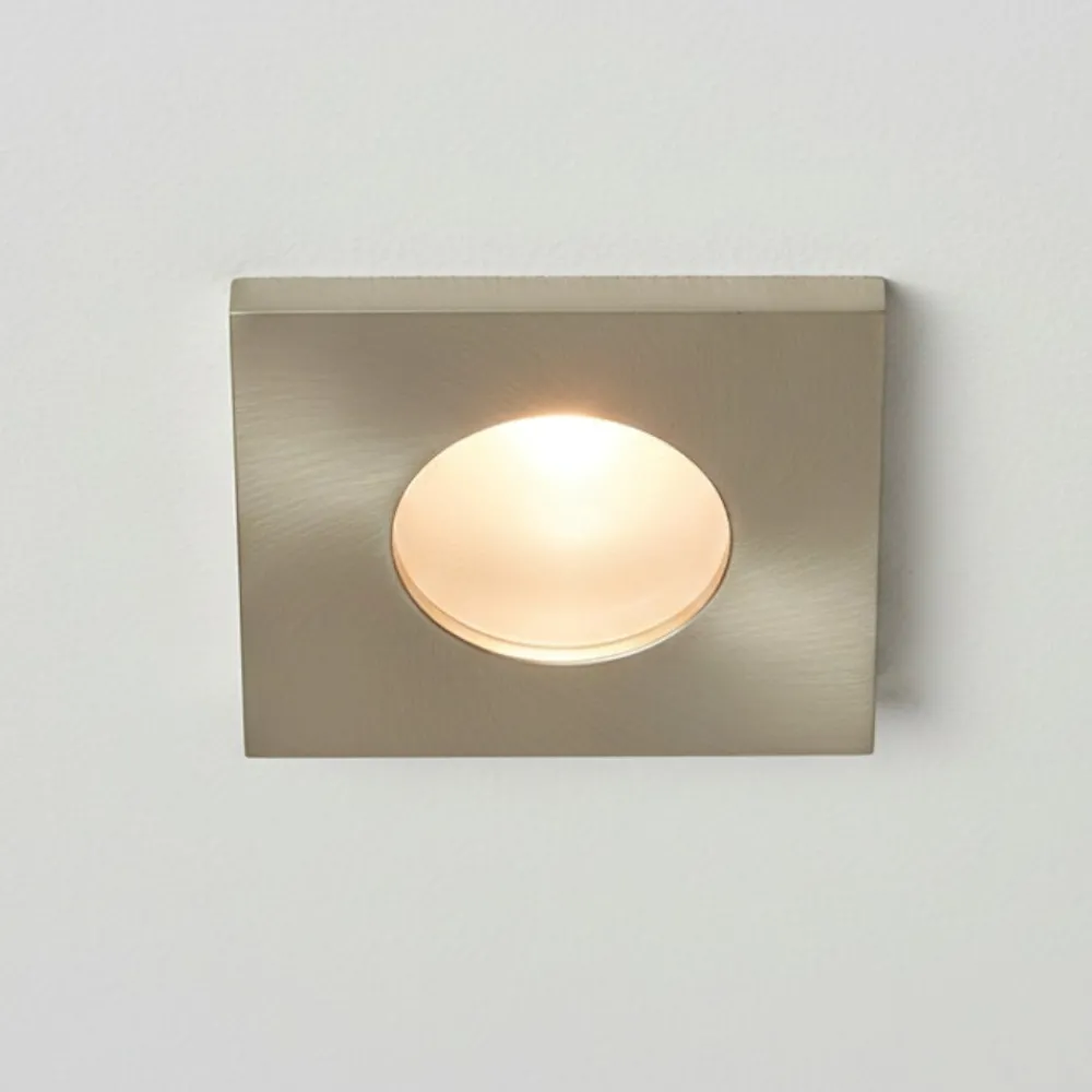 Faretti Da Incasso-Selezionato da Mazzolaluce Faretto nickel per bagno doccia quadrato da incasso a soffitto fp