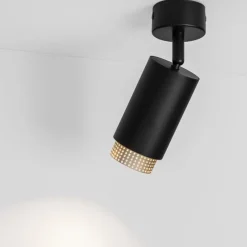 Faretti Da Soffitto-Selezionato da Mazzolaluce Faretto orientabile da soffitto orientabile nero oro gu10