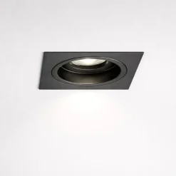 Faretti Da Incasso-Selezionato da Mazzolaluce Faretto orientabile nero quadrato da incasso a soffitto fp