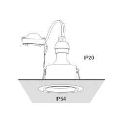 Faretti Da Incasso-Selezionato da Mazzolaluce Faretto per bagno da incasso a soffitto rotondo nero