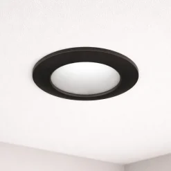 Faretti Da Incasso-Selezionato da Mazzolaluce Faretto per bagno doccia da incasso nero rotondo ip44