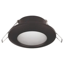Faretti Da Incasso-Selezionato da Mazzolaluce Faretto per bagno doccia da incasso nero rotondo ip44