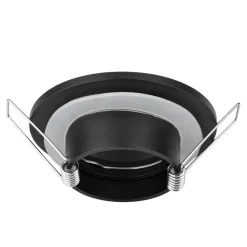Faretti Da Incasso-Selezionato da Mazzolaluce Faretto per bagno doccia da incasso nero rotondo ip44